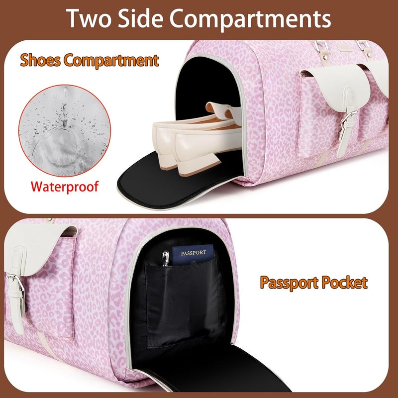 ITIEZY Garment Duffel Bag for Travel - Convertible Carry on Garment Duffel Travel Bag for Women Men Large Weekender Bag with Shoes Pouch 2 in 1 Hanging Suit Travel Duffel Bag 3pcs Set - Image 4